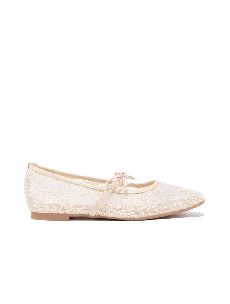 Ballerines brodées à nœud